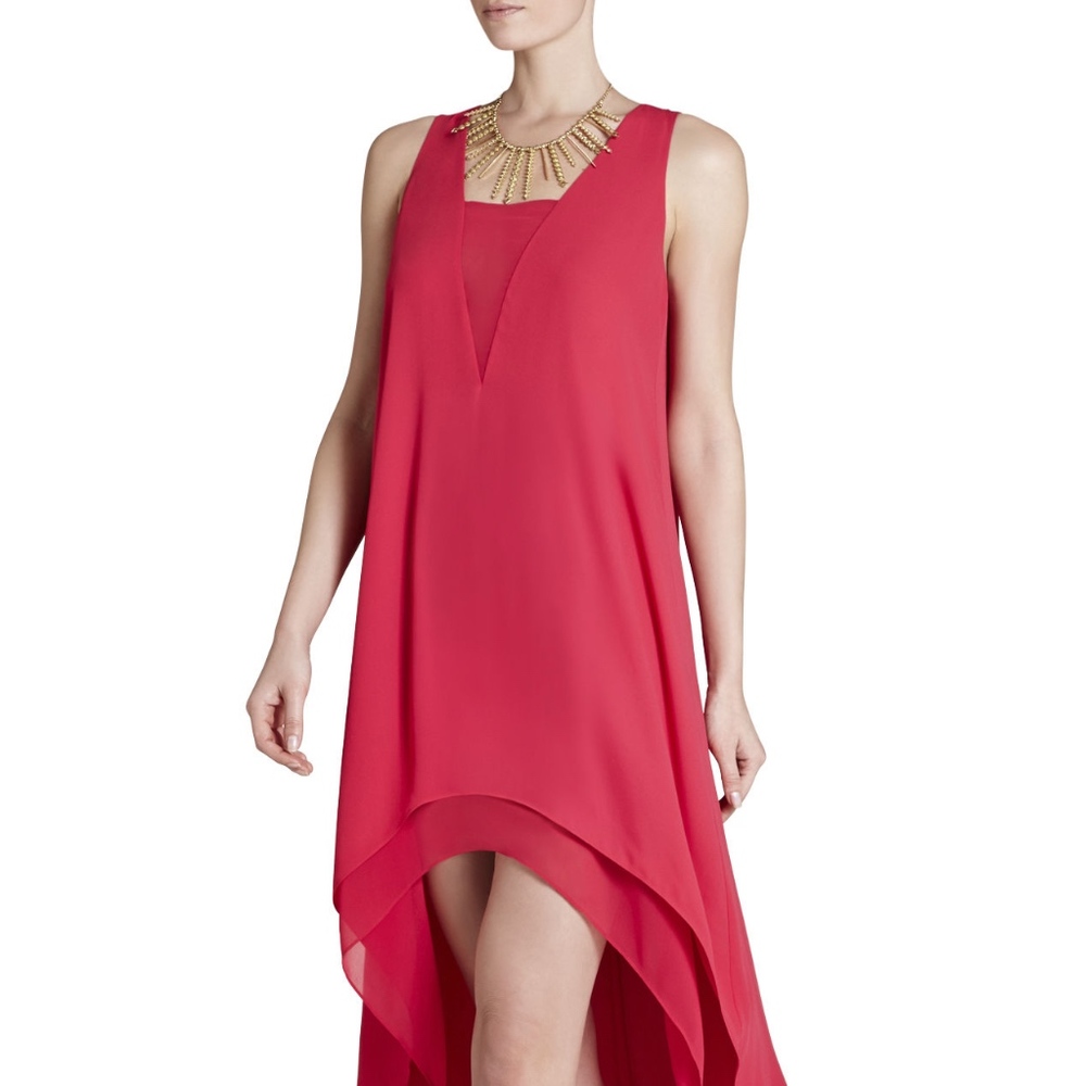 BCBG "Ivana" Dress, Hot Pink Hi-Low